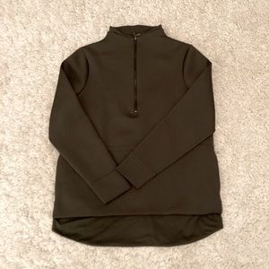 ADAY women’s quarter zip pullover size S moss green soft performance fabric
